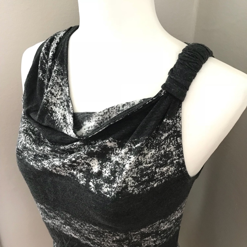 GAP Gray and White Striped  Cowl Neck Tank
